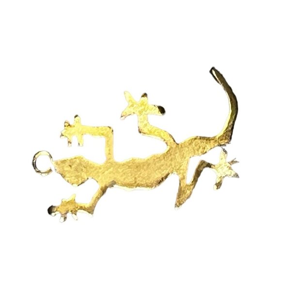 Gold Metal Alloy Chameleon Lizard Charm for Necklace and Jewelry Crafting - Picture 2 of 4